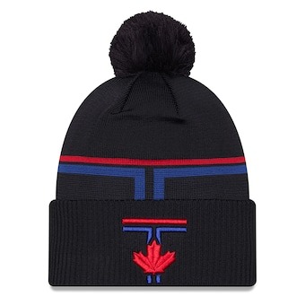 Toronto Blue Jays New Era 2024 City Connect Cuffed Knit Hat with Pom - Navy