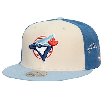 Toronto Blue Jays Mitchell & Ness 20th Anniversary Homefield Fitted Hat - Cream/Powder Blue