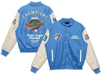 Unisex Toronto Blue Jays Peace Collective Powder Blue 1993 MLB World Series Champions Letterman Jacket